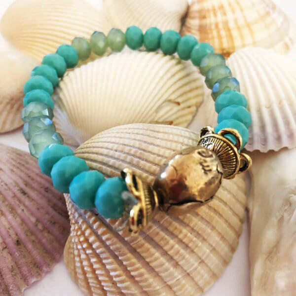 Bronze glass bead bracelet by MK Designs