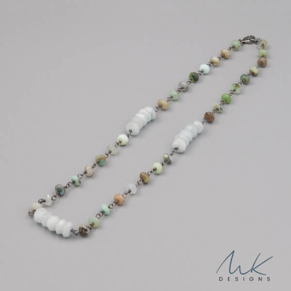 Amazonite Peruvian Opal necklace by MK Designs