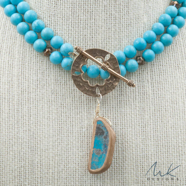 Magnesite and Turquoise Pendant Necklace