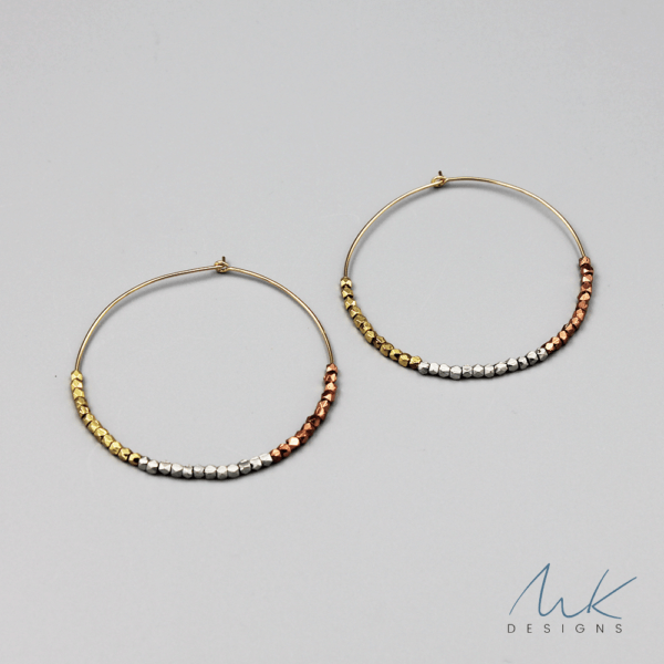 Triple Metallic Hoop Earrings