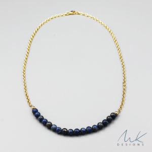 Gold Lapis Necklace by MK Designs