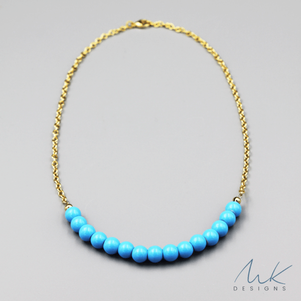 Gold Chalk Turquoise Necklace by MK Designs