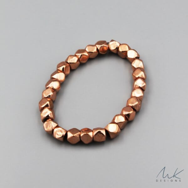 Large Sparkly Stretch Bracelet in Copper