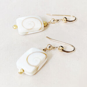 White Pearl Squiggle Earrings by MK Design