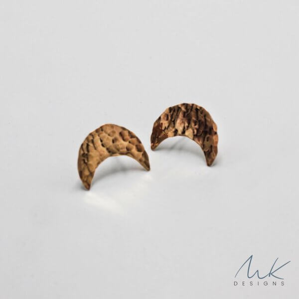 Bronze Moon Stud Earrings