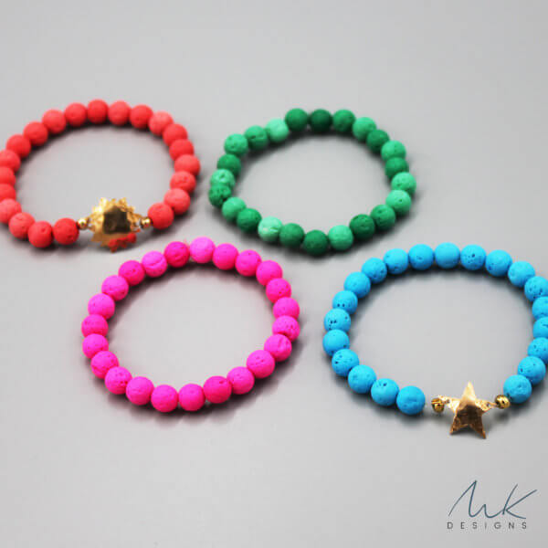 Lava Bead Celestial Bracelets by MK Designs