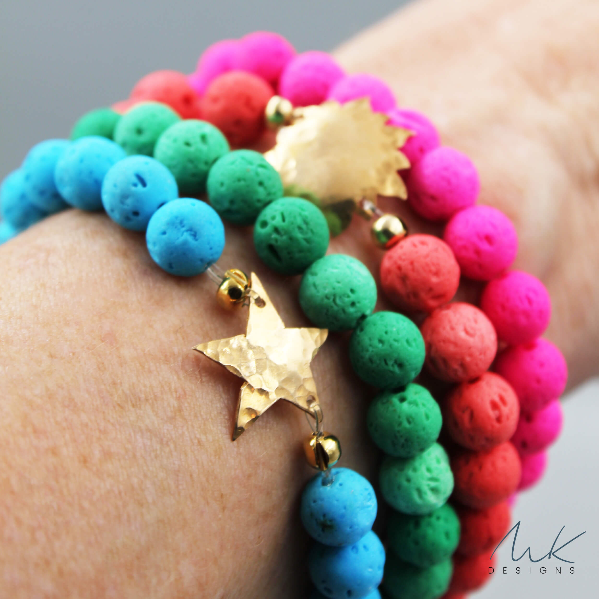 Stacked Bright Colorful Celestial Bracelets