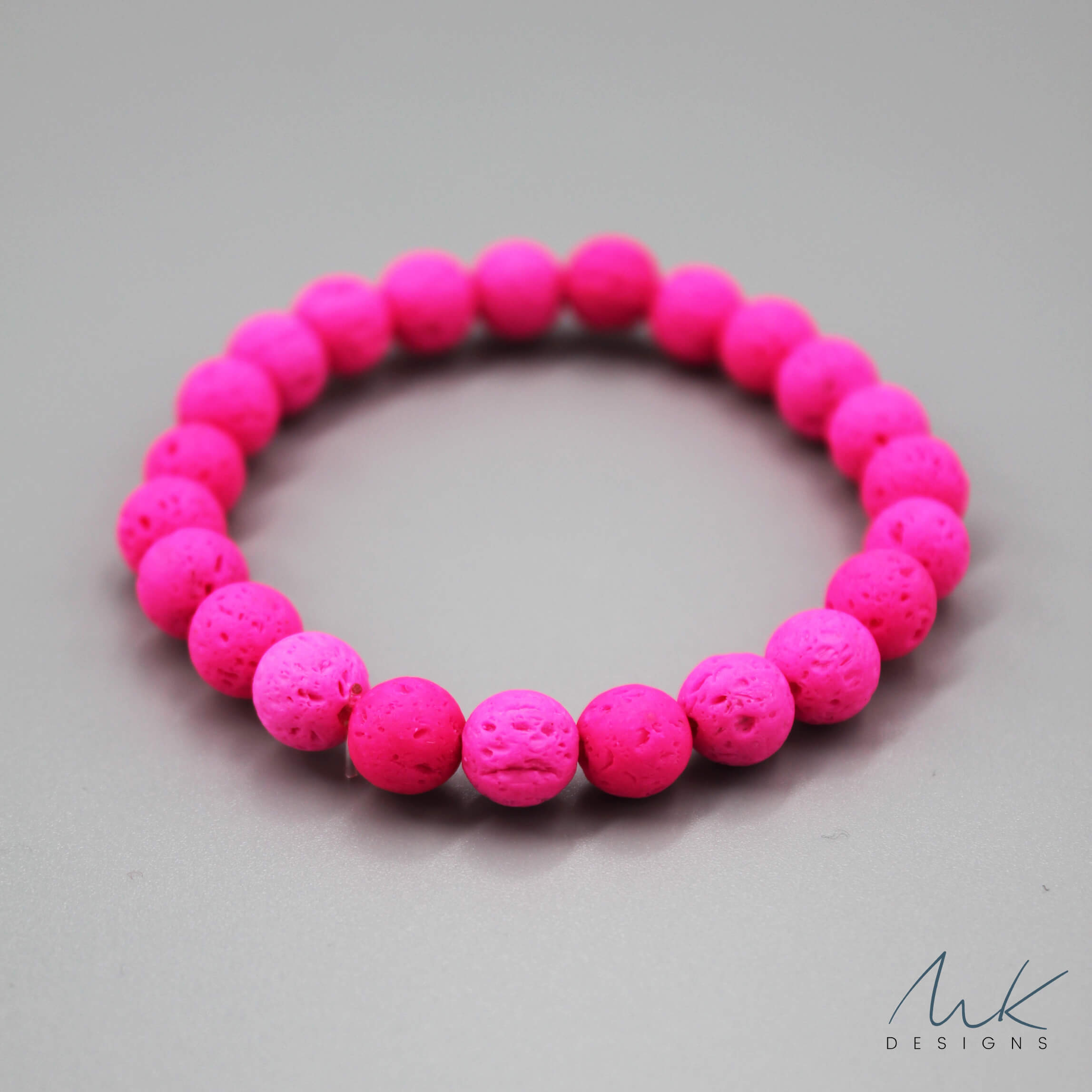 Pink Lava Bead Bracelet by MK Designs