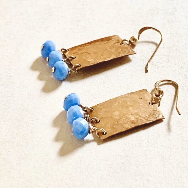 Hammered Bronze Periwinkle Earrings by MK Designs