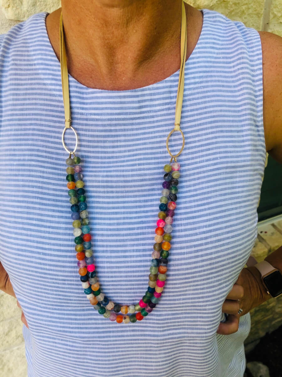 Long Bright Boho necklace by MK Designs