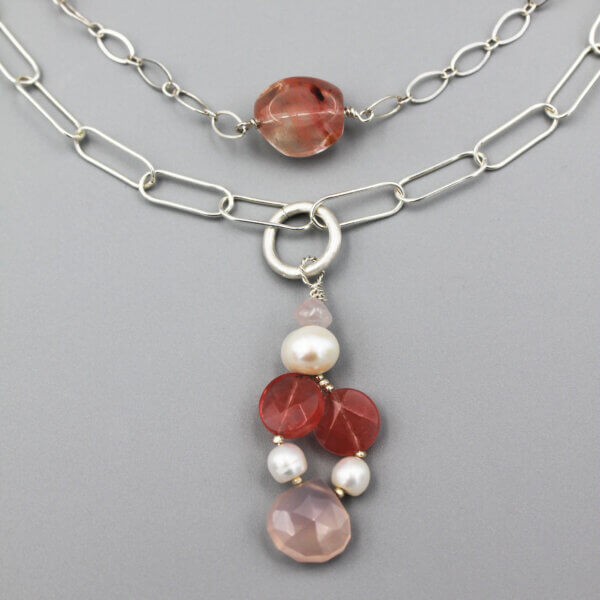 Pink Rose Quartz Necklace