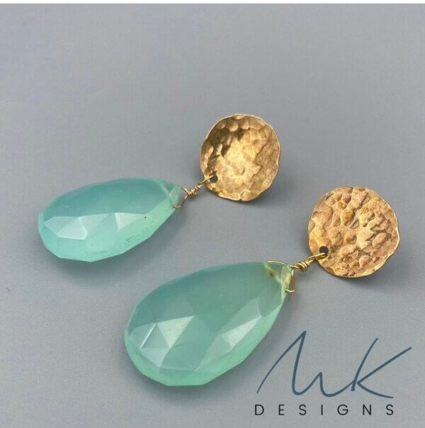 Blue Geometric Drop Earrings by MK Designs