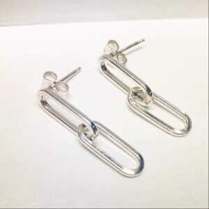 Sterling Paper Clip Earrings by MK Designs