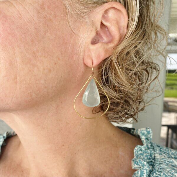 Blue Teardrop Earrings by MK Designs