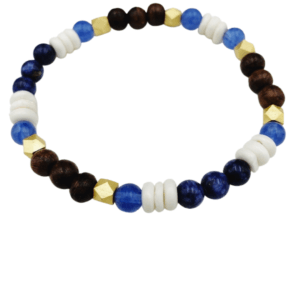 Blue, Brown and Gold Mixed Bracelet