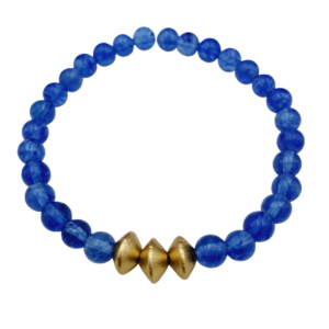 Blue and Gold Wooden Bracelet