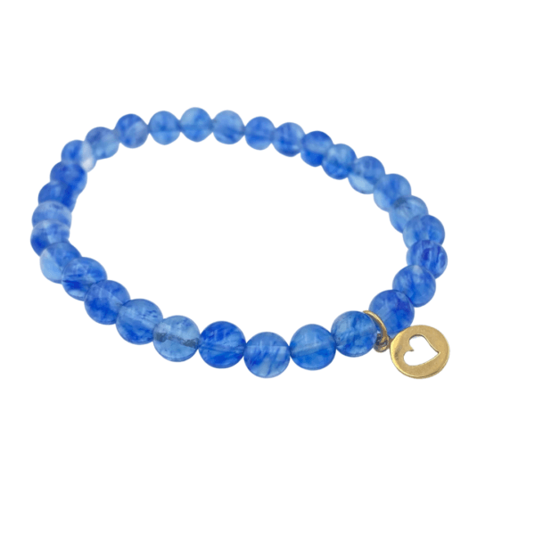 Blue Bracelet with Heart Charm