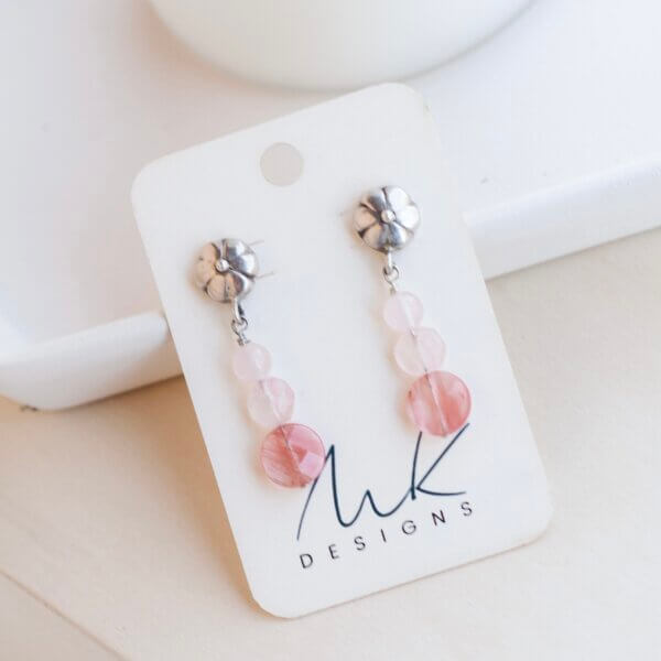 Floral Pink Earrings
