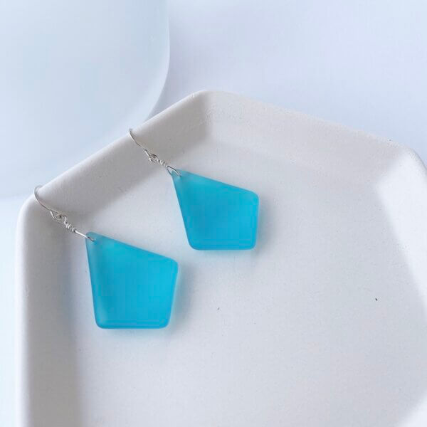 Diamond Sea Glass Earrings