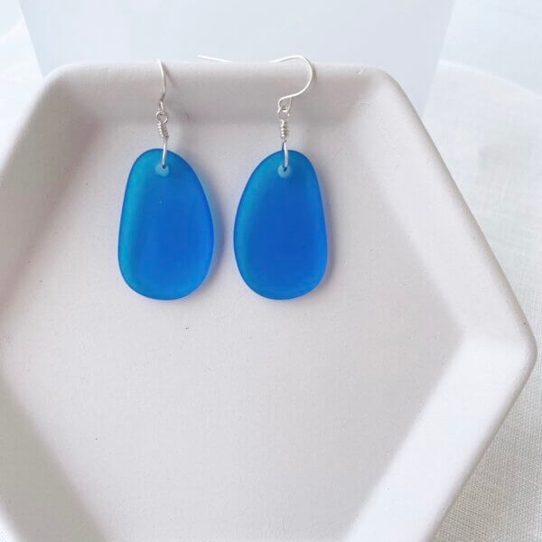 Pacific Blue Sea Glass Earrings