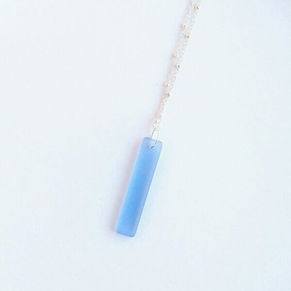 Periwinkle Blue Sea Glass Necklace by MK Designs