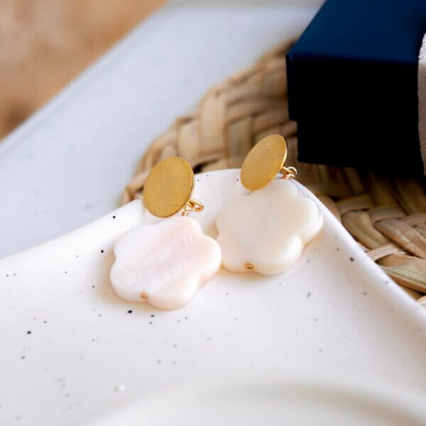 Pearl Flower Drop Earrings by MK Designs