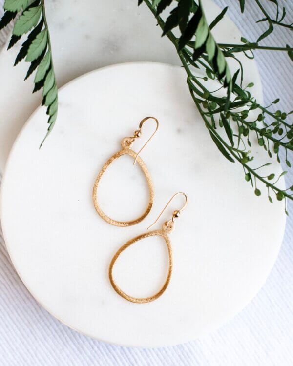 Gold Dew Drop Earrings by MK Designs