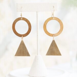 Circle and Triangle Geometric Earrings by MK Designs