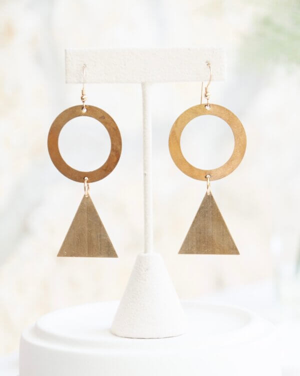 Circle and Triangle Geometric Earrings by MK Designs