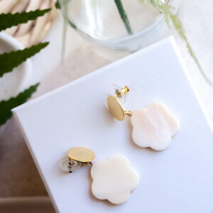 Pearl Flower Drop Earrings by MK Designs