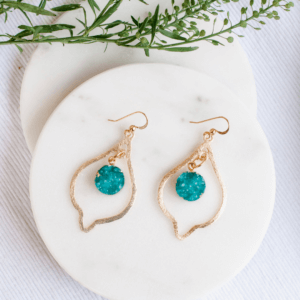 Turquoise Petal Earrings by MK Designs