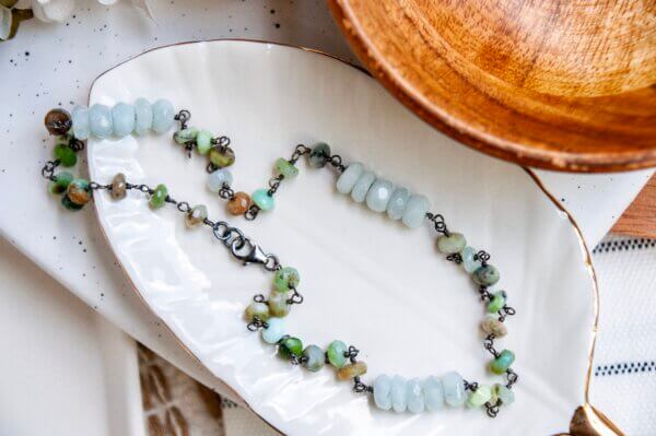 Amazonite Peruvian Opal Necklace by MK Designs