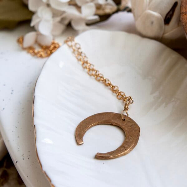 Crescent Pendant Necklace by MK Designs