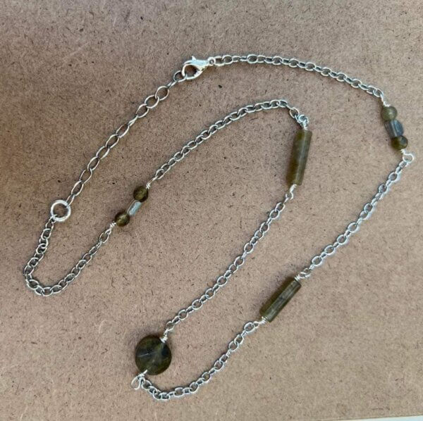 Drops of Fancy Labradorite Necklace by MK Designs