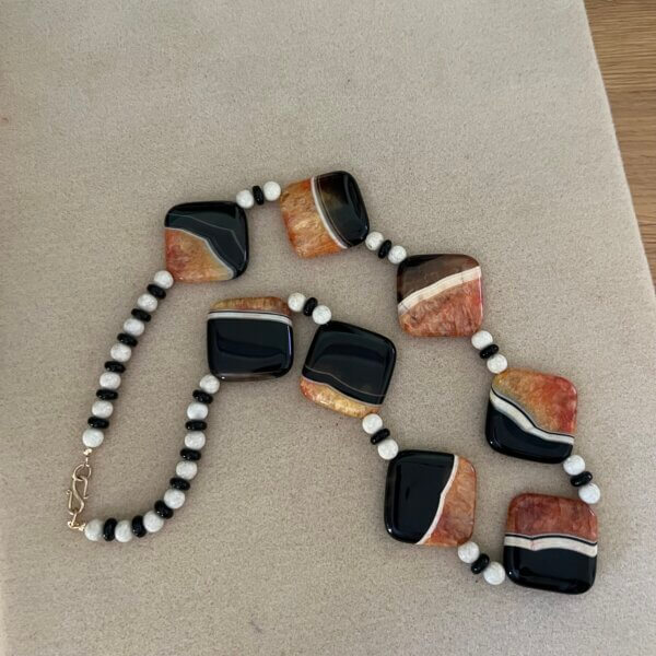 Agate, Onyx and Jasper Necklace by MK Designs