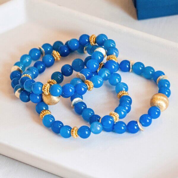 Blue Skies Blue and Gold Bracelet by MK Designs