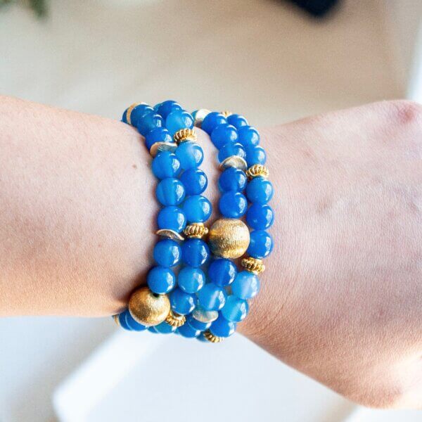 Bluebird Blue and Gold Bracelet by MK Designs