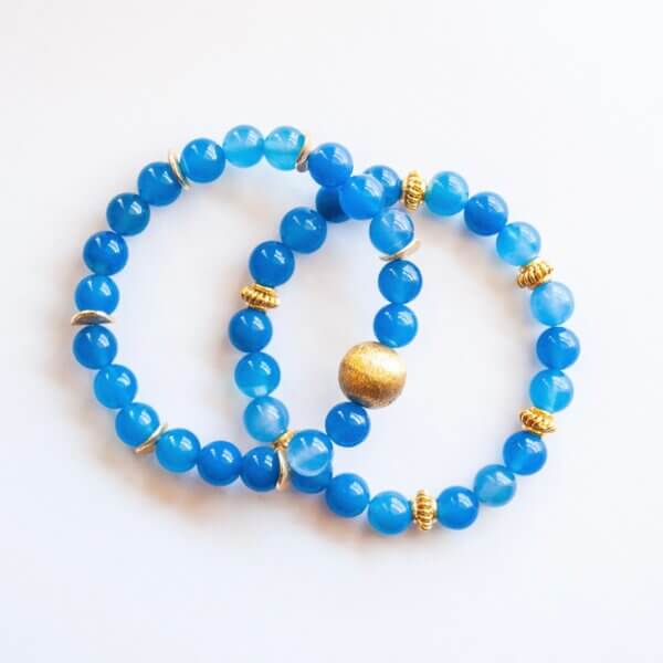 Blue Skies Blue and Gold Bracelet by MK Designs