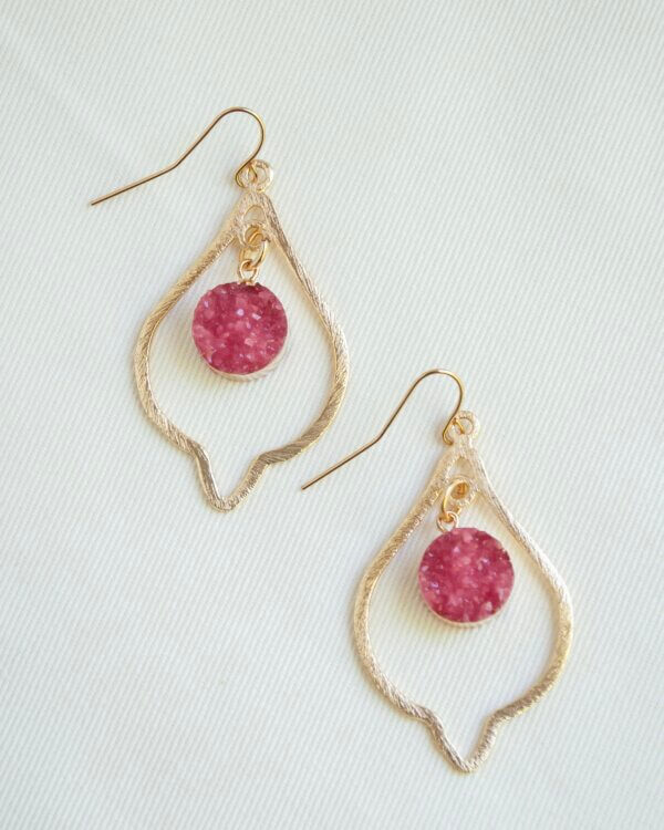 Hot Pink Petal Earrings by MK Designs