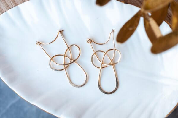 Celtic Knot Josephine Earrings in Silver and Gold