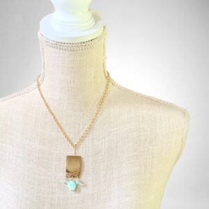 Bronze Rectangle Pendant Necklace by MK Designs