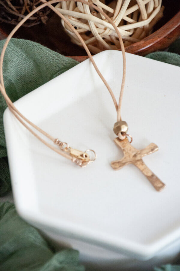 Bronze Cross Necklace by MK Designs by MK Designs