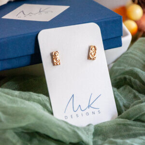 Bronze Rectangle Stud Earrings by MK Designs