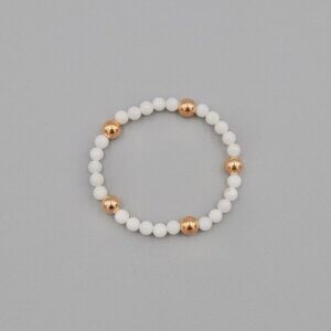Pearl and Gold Bead Bracelet by MK Designs
