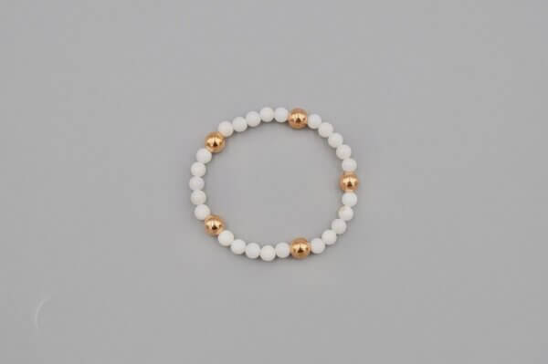 Pearl and Gold Bead Bracelet by MK Designs