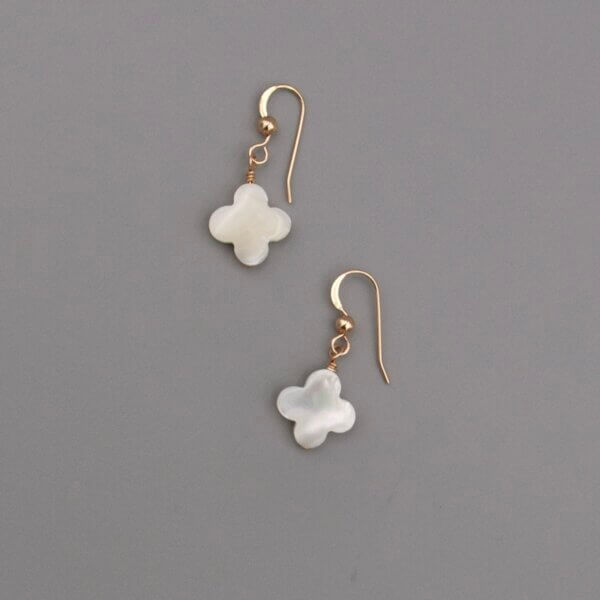 Clover Flower Pearl Earrings by MK Designs