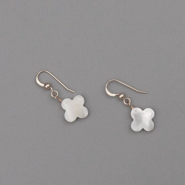 Clover Flower Pearl Earrings by MK Designs