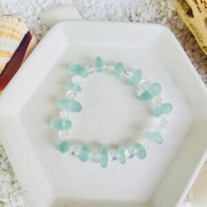 Green Sea Glass Bracelet by MK Designs