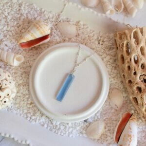 Periwinkle Blue Sea Glass Necklace by MK Designs