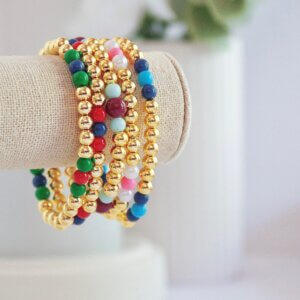 Gold Bead Color Accent Bracelet by MK Designs